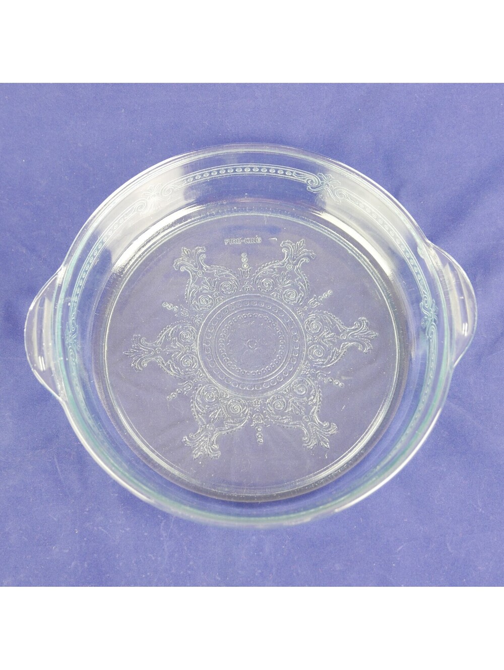 Vintage Fire-King Sapphire Blue Glass Pie Plate Philbe Pattern Anchor Hocking